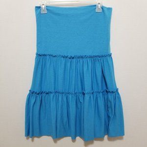 B Sport Maternity skirt elastic pull on waist tiered ruffle peasant boho